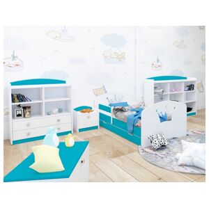 Happy Babies Dětská postel Happy design / korunka Farba: Modrá / biela, Prevedenie: L06 / 90 x 180 cm / S úložným priestorom