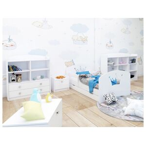 Happy Babies Dětská postel Happy design / korunka Farba: Biela / biela, Prevedenie: L04 / 80 x 160 cm /S úložným priestorom