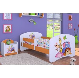 Happy Babies Dětská postel HAPPY / 05 Safari 160 x 80 cm Farba: Oranžová / Biela, Prevedenie: L03 / 80 x 160 cm / bez úložného priestoru, Obrázok: Safari