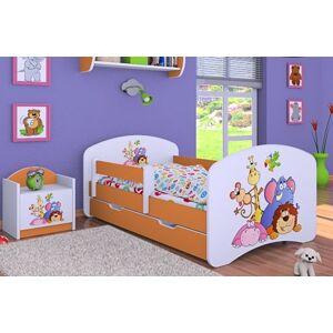 Happy Babies Dětská postel HAPPY / 05 Safari 160 x 80 cm Farba: Oranžová / Biela, Prevedenie: L04 / 80 x 160 cm /S úložným priestorom, Obrázok: Safari