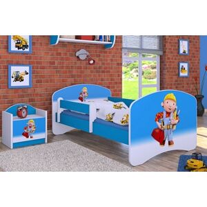 Happy Babies Dětská postel HAPPY / 24 Bob stavitel 180 x 90 cm Farba: Modrá / biela, Prevedenie: L05 / 90 x 180 cm / bez úložného priestoru