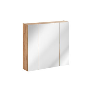 ArtCom Koupelnová sestava CAPRI White Capri | dub zlatý: Horní zrcadlová skříňka 843 - 80 cm