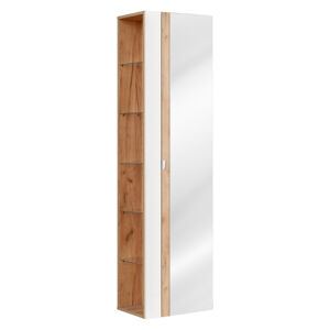 ArtCom Koupelnová sestava CAPRI White Capri | bílá: Vysoká skříňka se zrcadlem 803