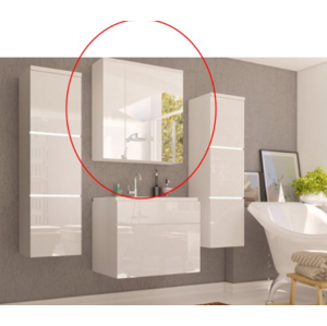Tempo Kondela Koupelnová sestava Mason bílá Kúpelňová zostava Mason: skrinka so zrkadlom biela 60x65x17