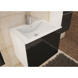 Tempo Kondela Koupelnová sestava Mason černá / bílá Kúpelňová zostava Mason: skrinka pod umývadlo biela / čierna 60x47x45