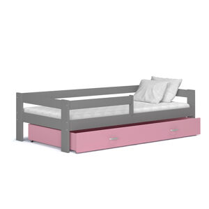 ArtAJ Dětská postel Hugo 190 x 80 / MDF Barva: šedá/růžová, Provedení: bez matrace