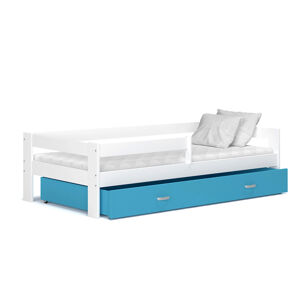 ArtAJ Dětská postel Hugo 190 x 80 / MDF Barva: bílá / modrá, Provedení: bez matrace
