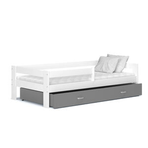 ArtAJ Dětská postel Hugo 190 x 80 / MDF Barva: bílá / šedá, Provedení: bez matrace