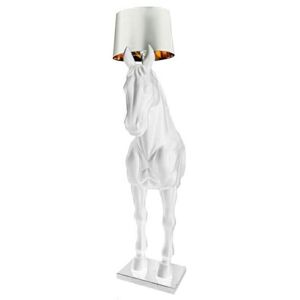 King Home Lampa podłogowa kůň HORSE STAND M biała - włókno Szklane