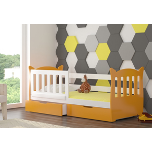 ArtAdrk Dětská postel LENA Barva: Bílá / oranžová