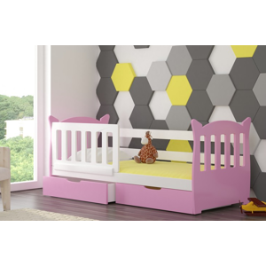 ArtAdrk Dětská postel LENA Barva: bílá / růžová
