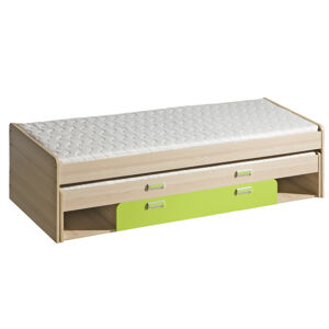 Dolmar Dětská postel s přistýlkou CORNETO L16 Barva: Jasan coimbra / zelená