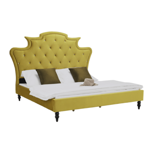 Tempo Kondela Luxusní postel, zlatá Velvet látka, 160x200, REINA
