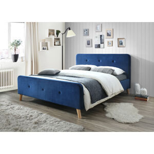 Signal Manželská postel MALMO Velvet Barva: Modrá