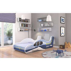 ArtAdrk Dětská postel PLANE Barva: Modrá, Provedení: 70 x 140 cm