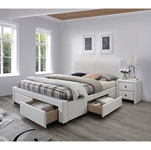 Manželská postel: HALMAR MODENA II HALMAR - poťahový materiál: eco koža - biela