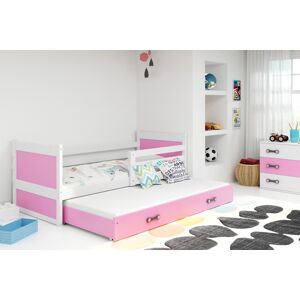 BMS Dětská postel s přistýlkou RICO 2 | bílá 80x190 cm Barva: Růžová