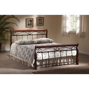 Manželská postel: SIGNAL Venecja 160 x 200 SIGNAL - spálňový nábytok: kov - čierny/dr. čerešňa antická