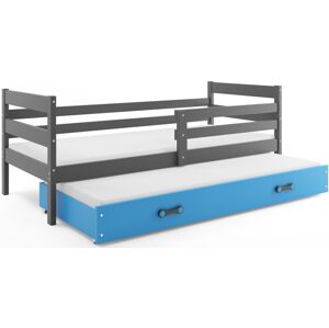 BMS Dětská postel s přistýlkou Eryk 2 | šedá Barva: Šedá / Modrá, Rozměr: 190 x 80 cm