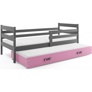 BMS Dětská postel s přistýlkou Eryk 2 | šedá Barva: Šedá / růžová, Rozměr: 200 x 90 cm