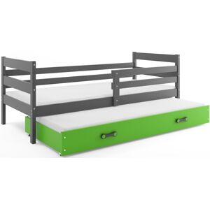 BMS Dětská postel s přistýlkou Eryk 2 | šedá Barva: Šedá / zelená, Rozměr: 200 x 90 cm