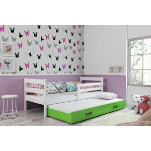 BMS Dětská postel s přistýlkou ERYK 2 | bílá Barva: bílá / zelená, Rozměr: 190 x 80 cm