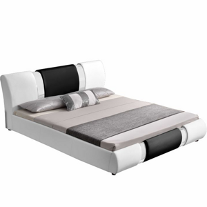 Tempo Kondela Moderní postel, bílá / černá, 180x200, LUXOR