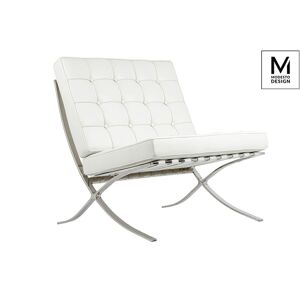 Modesto Design MODESTO fotel Barcelona biały - ekoskóra, stal polerowana