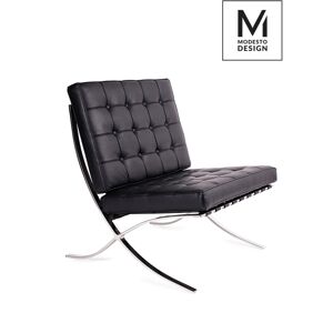 Modesto Design MODESTO fotel Barcelona czarny - ekoskóra, stal polerowana