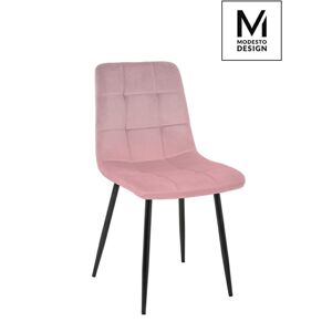 Modesto Design MODESTO krzesło CARLO pudrowy róż - welurem, metal
