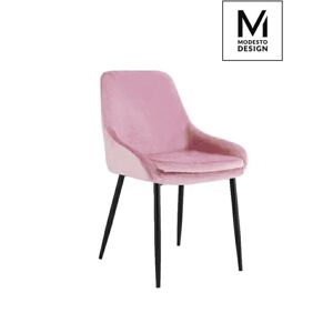 Modesto Design MODESTO krzesło CLOVER pudrowy róż - welurem, metal
