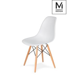 Modesto Design MODESTO krzesło DSW białe - podstawa Bukowa