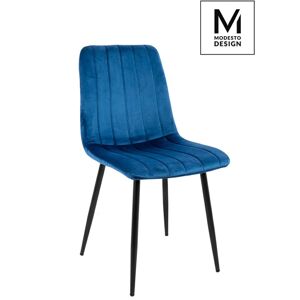 Modesto Design MODESTO krzesło LARA ciemny niebieski - welurem, metal