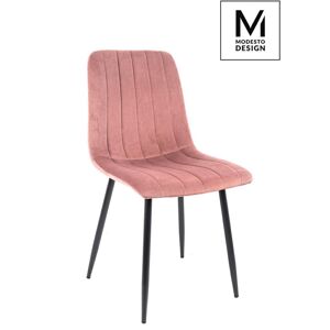 Modesto Design MODESTO krzesło LARA pudrowy róż - welurem, metal