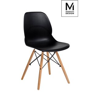 Modesto Design MODESTO krzesło LEAF WOOD czarne - polipropylen, podstawa Bukowa