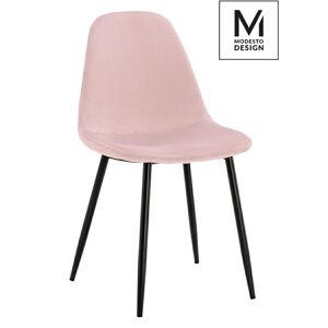 Modesto Design MODESTO krzesło LUCY pudrowy róż - welurem, metal