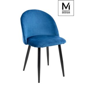 Modesto Design MODESTO krzesło NICOLE ciemny niebieski - welurem, metal