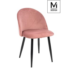 Modesto Design MODESTO krzesło NICOLE pudrowy róż - welurem, metal