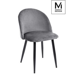 Modesto Design MODESTO krzesło NICOLE Szare - welurem, metal