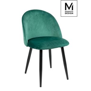 Modesto Design MODESTO krzesło NICOLE zielone - welurem, metal
