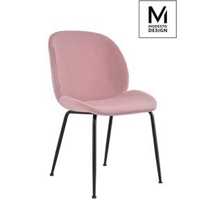 Modesto Design MODESTO krzesło SCOOP pudrowy róż - welurem, metal