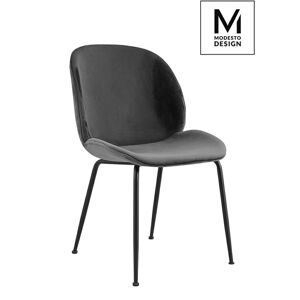 Modesto Design MODESTO krzesło SCOOP Szare - welurem, metal