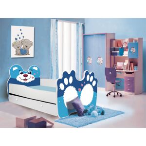 ArtAdrk Dětská postel zvířátko 140x70 se zásuvkou Barva: bílo / modrý medvídek