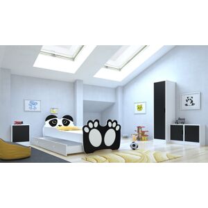 ArtAdrk Dětská postel zvířátko 140x70 se zásuvkou Barva: Bílo / černá panda