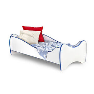 Dětská postel: HALMAR DUO HALMAR - drevo: doska nábytková laminovaná/ PVC - biela/ modrá
