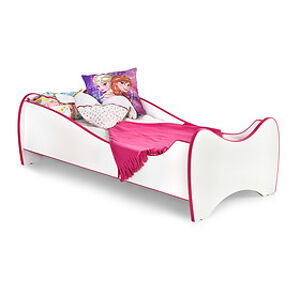 Dětská postel: HALMAR DUO HALMAR - drevo: doska nábytková laminovaná/ PVC - biela/ ružová