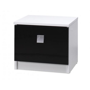 ArtMadex Noční stolek Lux Farba: Biela / čierny lesk
