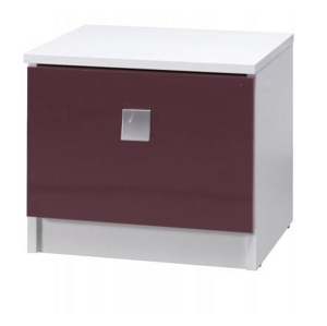 ArtMadex Noční stolek Lux Farba: biela / fialový lesk