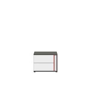 BRW Noční stolek: GRAPHIC - KOM2SL / B Farba: sivý wolfram/biely/červený