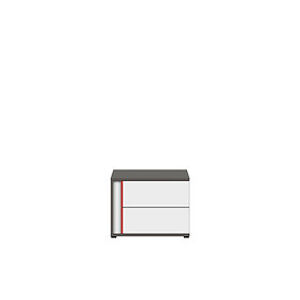 Black Red White Noční stolek: GRAPHIC - KOM2SP / B Farba: sivý wolfram/biely/červený